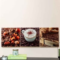 Pan Emirates Coffee Glass Painting, Multicolor, 30 x 90cm