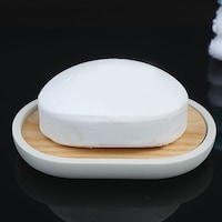 Pan Premium Alodie Soap Dish, Beige and White