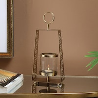 Picture of Pan Hanging Decorative Rehana Lantern, Gold