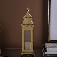 Picture of Pan Hanging Decorative Marcle Lantern, Gold