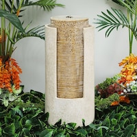 Beautiful Cylinder Fountain, 50cm - Biege