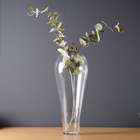 Pan Modern Martin Glass Vase, Clear, 13 x 10 x 49cm