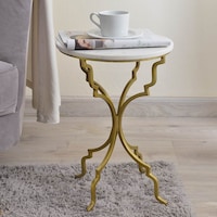 Picture of Pan Airlyte End Table Marble, White & Gold
