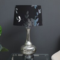 Pan Premium Begonia Table Lamp, Black & Silver, 41 x 70cm