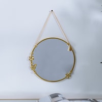 Pan Gaina Round Mirror Wall Decor, Gold
