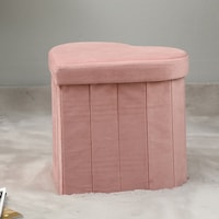 Picture of Pan Heart Foldable Ottoman, Pink, 43 x 39 x 38cm