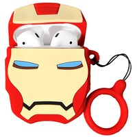 Picture of Mutiny Iron-Man Silicon Apple Airpod Case Cover, MU481865, Red & Cream
