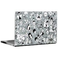 Picture of PIXELARTZ Anime Graffiti Printed Laptop Sticker, Black & White