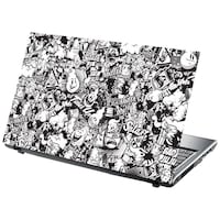 Picture of PIXELARTZ Graffiti Printed Laptop Sticker, PXL0460742, Black & White