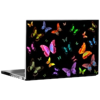 Picture of PIXELARTZ Butterflies Printed Laptop Sticker, Multicolour