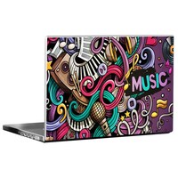 Picture of PIXELARTZ Music Doodle Printed Laptop Sticker, PXL0461135, Multicolour