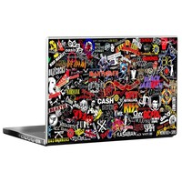 Picture of PIXELARTZ Bands Collage Printed Laptop Sticker, Multicolour