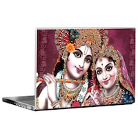 Picture of PIXELARTZ Radha Krishna Printed Laptop Sticker, PXL0462597, Multicolour