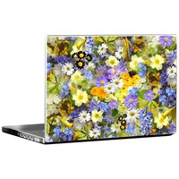 Picture of PIXELARTZ Spring Flowers Printed Laptop Sticker, Multicolour