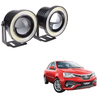Picture of Kozdiko Led Projector Fog Light Cob with Angel Eye Ring for Toyota Etios, 15W, Set of 2