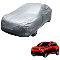 Kozdiko Car Body Cover with Buckle Belt for Mahindra KUV 100, KZDO394222, Large, Silver