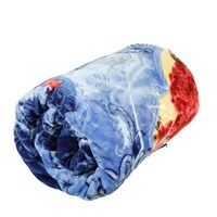 Damas Gold Soft Blanket Flower Design, Navy Blue & Red - 220X240 Cm