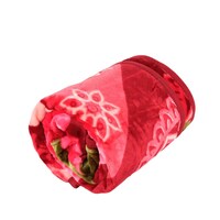 Rebecca Single Blanket Flower Print, Red - 160X220 Cm