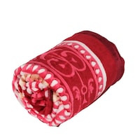 Picture of Safari Premium Korean Style Blanket Flower Print, Dark Red & Beige - 160X220 Cm