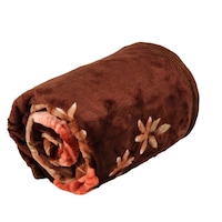 Picture of Safari Premium Korean Style Blanket Flower Print, Dark Brown - 160X220 Cm