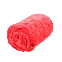 Picture of Saralon Soft & Elegant Blanket Flower Design, Red & Blue - 160X220 Cm