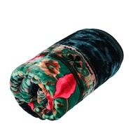 Violet Luxury Mink Embossed Blanket Flower Design, Dark Green - 160X220 Cm