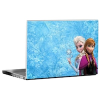PIXELARTZ Frozen Queen Elsa Anna Printed Laptop Sticker, PXL0460735, Multicolour