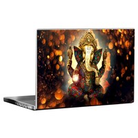 Picture of PIXELARTZ Lord Ganesh Statue Printed Laptop Sticker, Multicolour