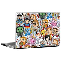 Picture of PIXELARTZ Character Faces Printed Laptop Sticker, Multicolour