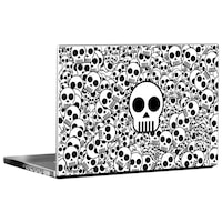Picture of PIXELARTZ Skulls Printed Laptop Sticker, Black & White