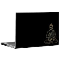 Picture of PIXELARTZ Lord Buddha Printed Laptop Sticker, PXL0460804, Black & Gold