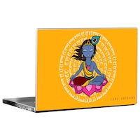 Picture of PIXELARTZ Lord Krishna Printed Laptop Sticker, PXL0462600, Multicolour