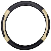 Picture of Kavach Leatherite Steering Cover for Chevrolet Captiva, CA40887, Black & Beige
