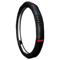 Kavach Polyurethane Universal Steering Cover, CA40895, Black & Red