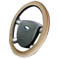 Kavach Universal Leatherite Steering Cover for Hyundai, CA40866, Beige