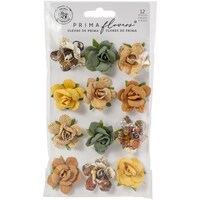 Picture of Prima Marketing Mulberry Paper Flowers, Sunset/Diamond