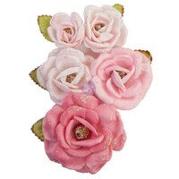 Prima Marketing Mulberry Paper Flowers, True Friends/With Love