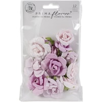 Prima Marketing Watercolor Mulberry Paper Flowers, Gray