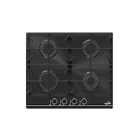 Star Track Glass Material Built In 4 Burner Gas Hob with Autoignition - Black
