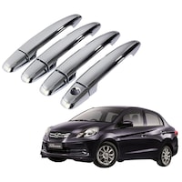 Picture of Kozdiko Chrome Handles Door Latch Cover for Honda Amaze Old 2013-2017, KZDO784983, Silver