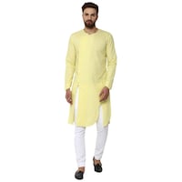 Picture of See Design Cotton Regular Fit Solid Kurta, ALSI939773, Yellow
