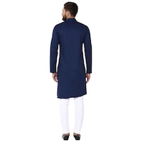 Picture of See Design Cotton Regular Fit Solid Kurta, ALSI939780, Navy Blue