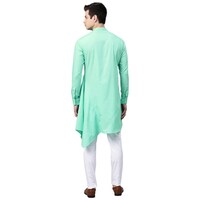 Picture of See Design Cotton Regular Fit Solid Asymmetrical Kurta, ALSI939786, Sea Green