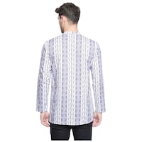 Picture of Pavan Fashion Cotton Regular Fit Printed Short Kurta, ALSI940141, Blue & White