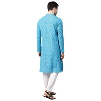 Picture of See Design Cotton Regular Fit Printed Straight Kurta, ALSI940203, Blue
