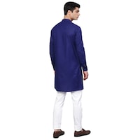 Picture of See Design Cotton Regular Fit Solid Kurta, ALSI939777, Navy Blue