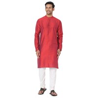 Picture of Salwar Studio Silk Regular Fit Solid Kurta, ALSI939782, Red
