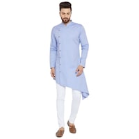 Picture of See Design Cotton Regular Fit Solid Kurta, ALSI940214, XS, Blue