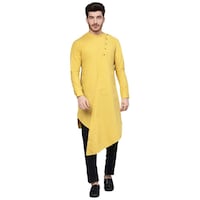 Picture of See Design Cotton Regular Fit Solid Kurta, ALSI939788, S, Yellow