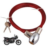 Picture of Ramanta Stainless Steel Helmet Cable Lock, Honda, Red